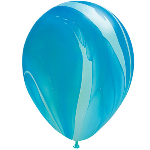 Blue Rainbow SuperAgate Latex Balloons