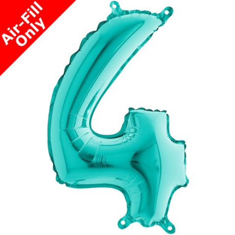 14 Inch Tiffany Blue Number 4 Foil Balloon