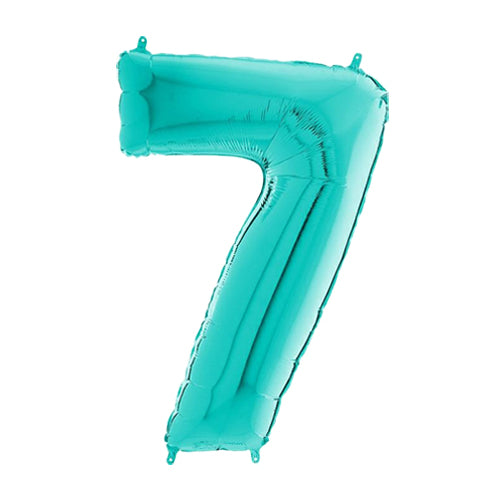 26 Inch Tiffany Blue Number 7 Foil Balloon
