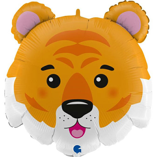 28 Inch Tiger Head Supershape Foil Balloon