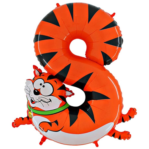 40 Inch Zooloons Cat Number 0 Foil Balloon