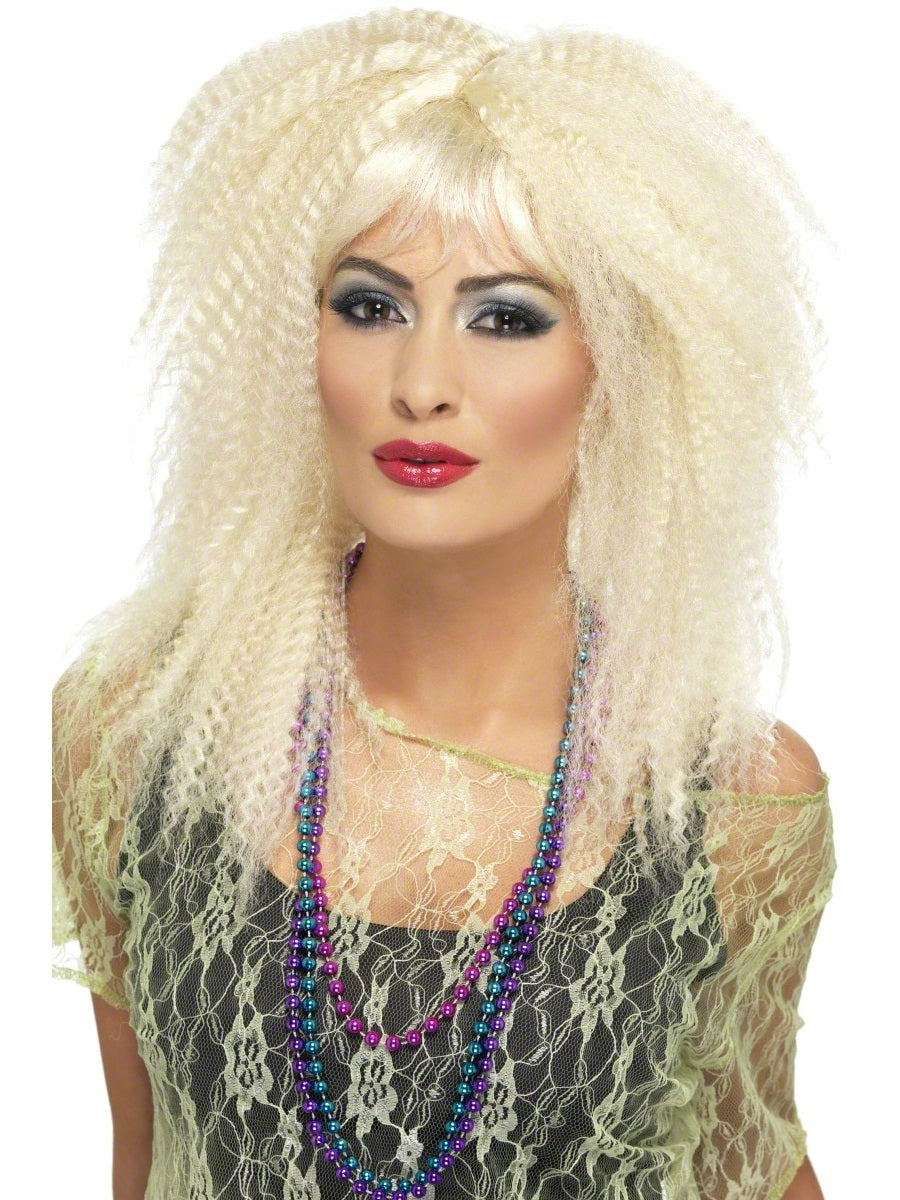 80s Trademark Crimp Wig Blonde