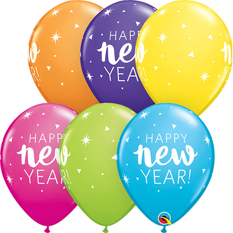 New Year Sparkle Tropical Assorted Latex Balloons