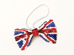 Union Jack Sequin Bow Tie