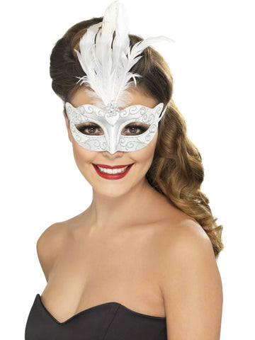 Silver Venetian Glitter Eye Mask