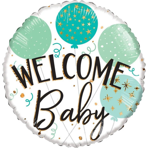 18 Inch Welcome Baby Green Eco Foil Balloon