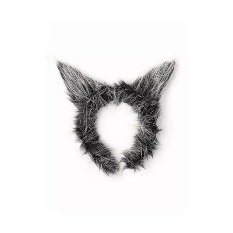 Grey & Black Fur Wolf Ears