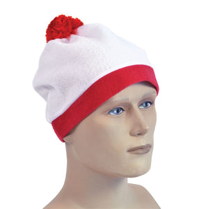 White & Red Bobble Hat
