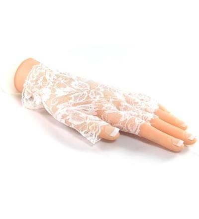 Budget White Lace Fingerless Gloves