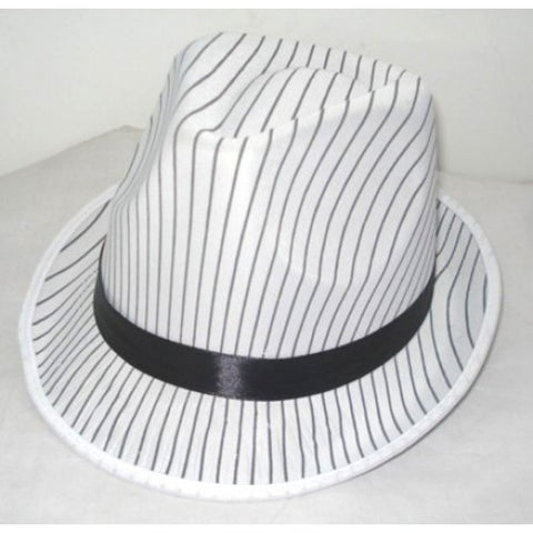 White Pinstripe Trilby Hat