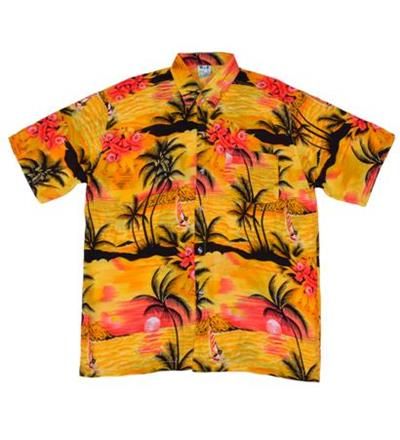 Budget Yellow Palm Hawaiian Shirt