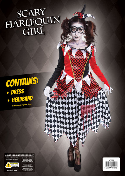 Scary Harlequin Girl Costume