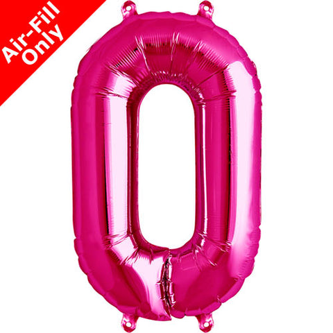 16" Magenta Number 0 Foil Balloon