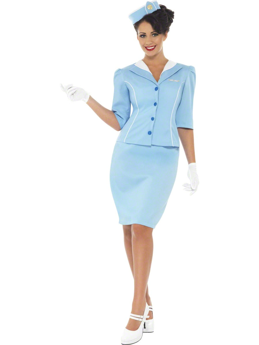 Blue Air Hostess Costume