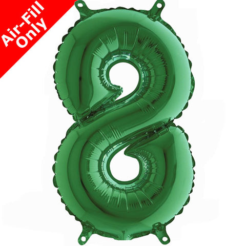 14 Inch Green Number 8 Foil Balloon