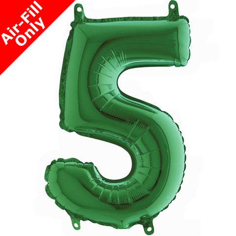 14 Inch Green Number 5 Foil Balloon