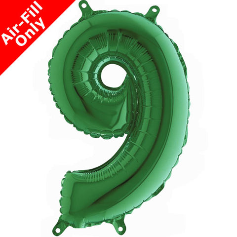 14 Inch Green Number 9 Foil Balloon