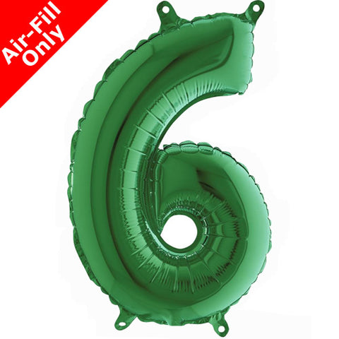 14 Inch Green Number 6 Foil Balloon