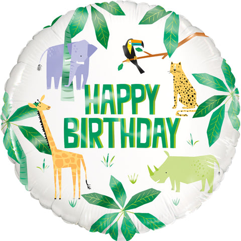 18 Inch Animal Safari Birthday Foil Balloon