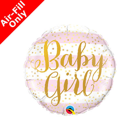 Baby Girl Pink Stripes Balloon on Stick