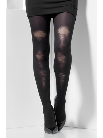 Distressed Black Tights