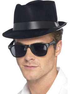 Black Plastic Fedora Hat