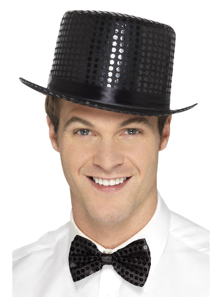 Black Sequin Top Hat