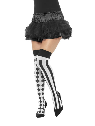 Black & White Harlequin Stockings