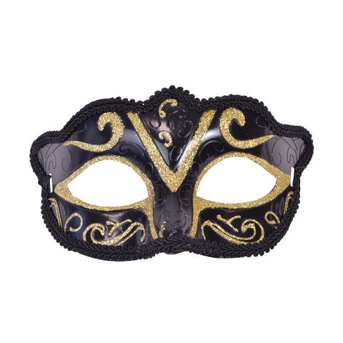 Black & Gold Glitter Eye Mask