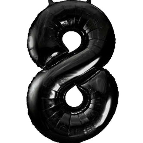 34 Inch Black Number 8 Foil Balloon