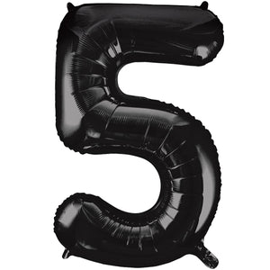 34 Inch Black Number 5 Foil Balloon