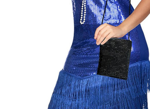 Black Sequin Flapper Handbag