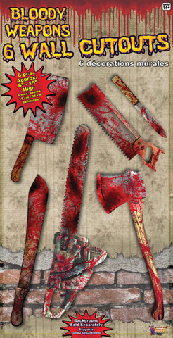 Six Bloody Weapon Cut Outs