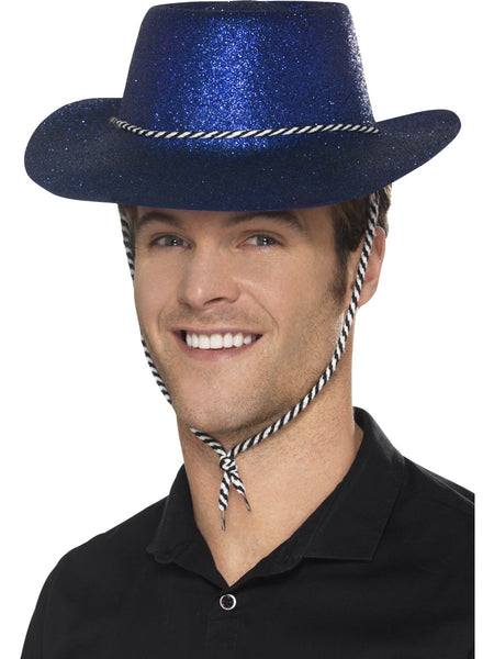Blue Glitter Cowboy Hat