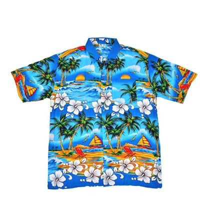Budget Blue Palm Tree Hawaiian Shirt