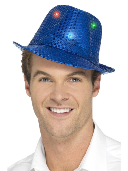 Blue Flashing Sequin Trilby
