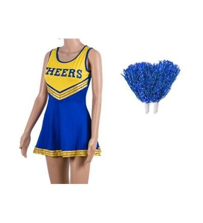 Blue & Yellow Cheerleader Costume Midlands Fancy Dress Redditch Blue & Yellow Cheerleader Costume Midlands Fancy Dress Redditch