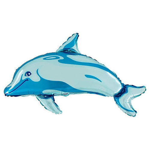 31 Inch Blue Dolphin Supershape Foil Balloon