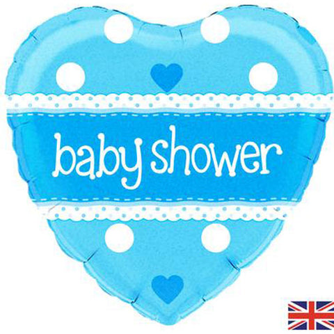 18 Inch Blue Heart Baby Shower Foil Balloon