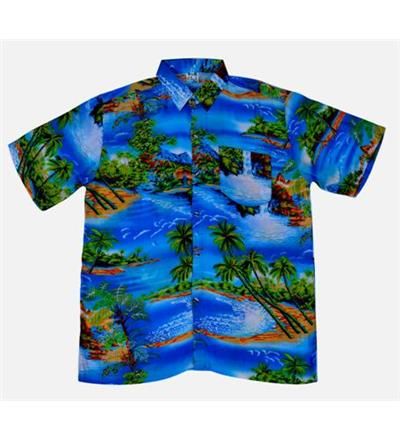 Budget Blue Waterfall Hawaiian Shirt