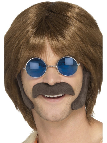 Brown Hippie Man Disguise Set