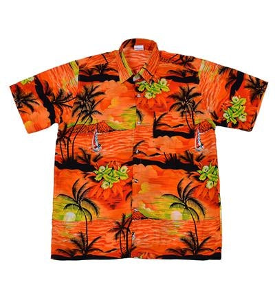Budget Orange Palm Hawaiian Shirt