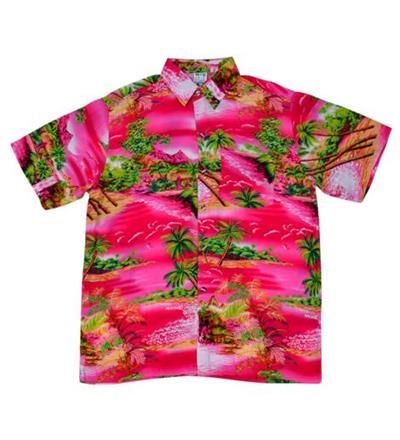 Budget Pink Waterfall Hawaiian Shirt