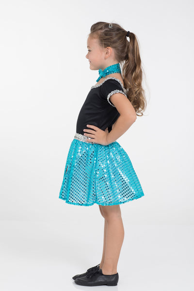 Turquoise Sequin Poodle Dress Costume