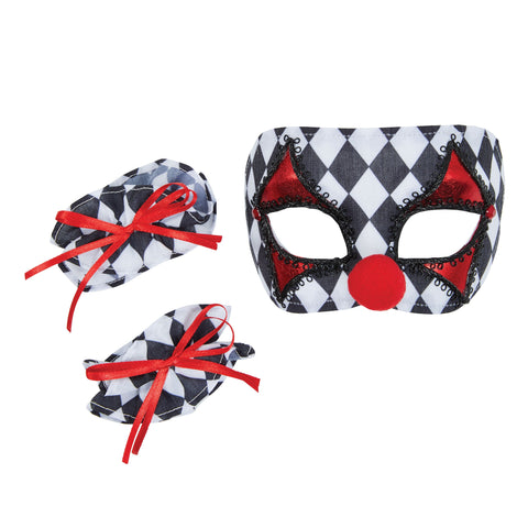 Child's Clown Mask & Cuffs Set