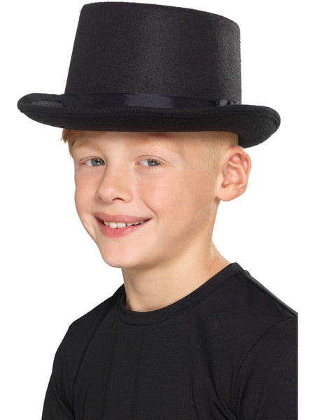 Unisex Kid's Black Top Hat
