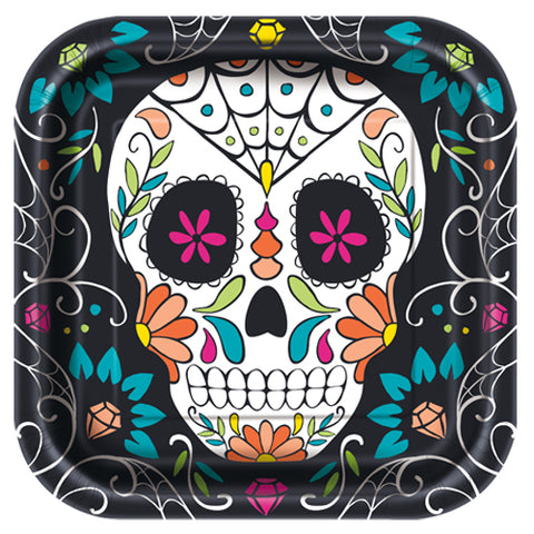 Day of the Dead Skull Paper Plates