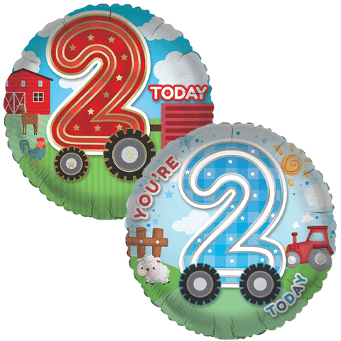 18 Inch Farmyard Fun Age 2 Foil Balloon