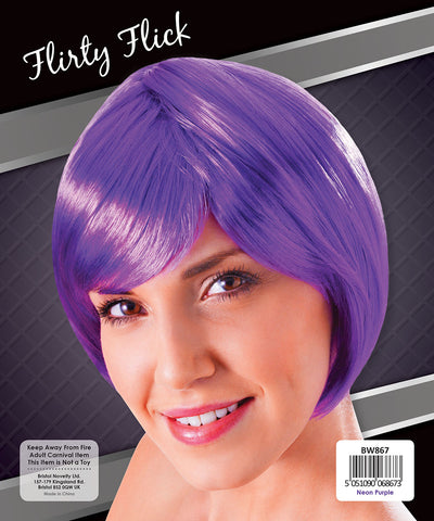 Neon Purple Flirty Flick Wig