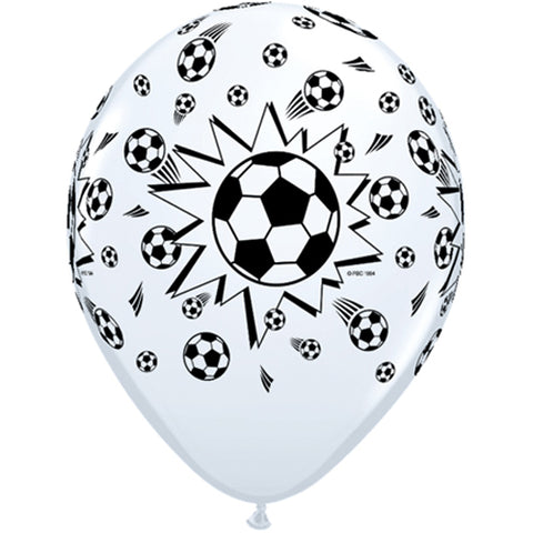White Football Latex Balloons (6pk)